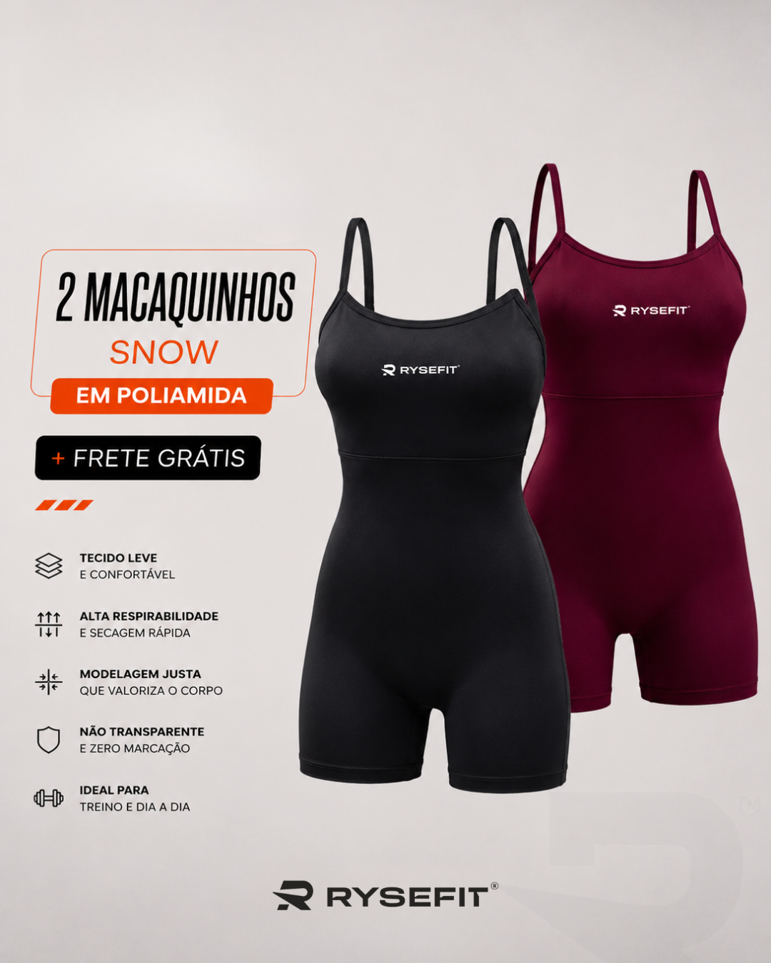 KIT 02 MACAQUINHOS SNOW EM POLIAMIDA