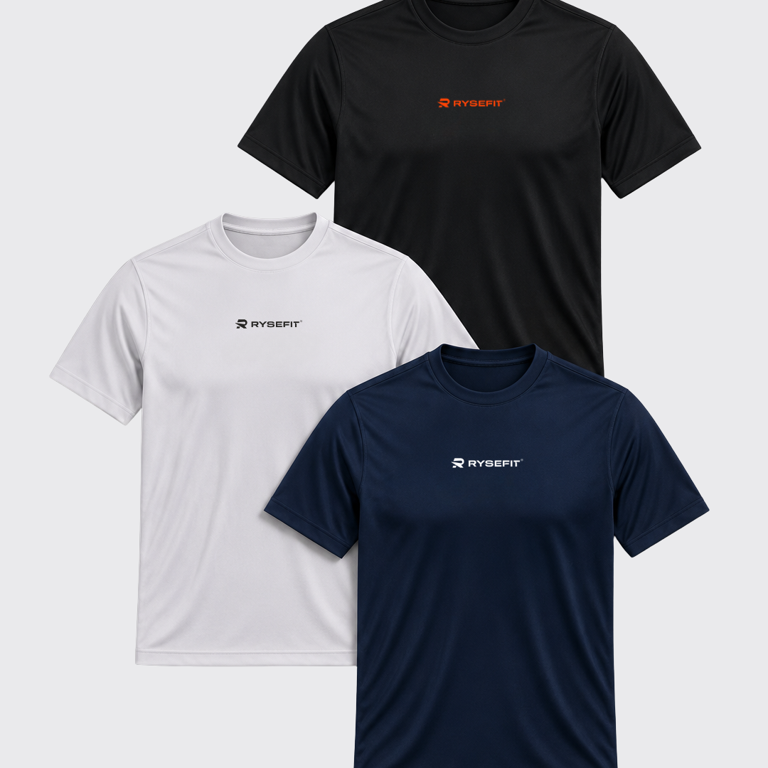 Trio Essential — 3 Camisetas Dry Fit Rysefit