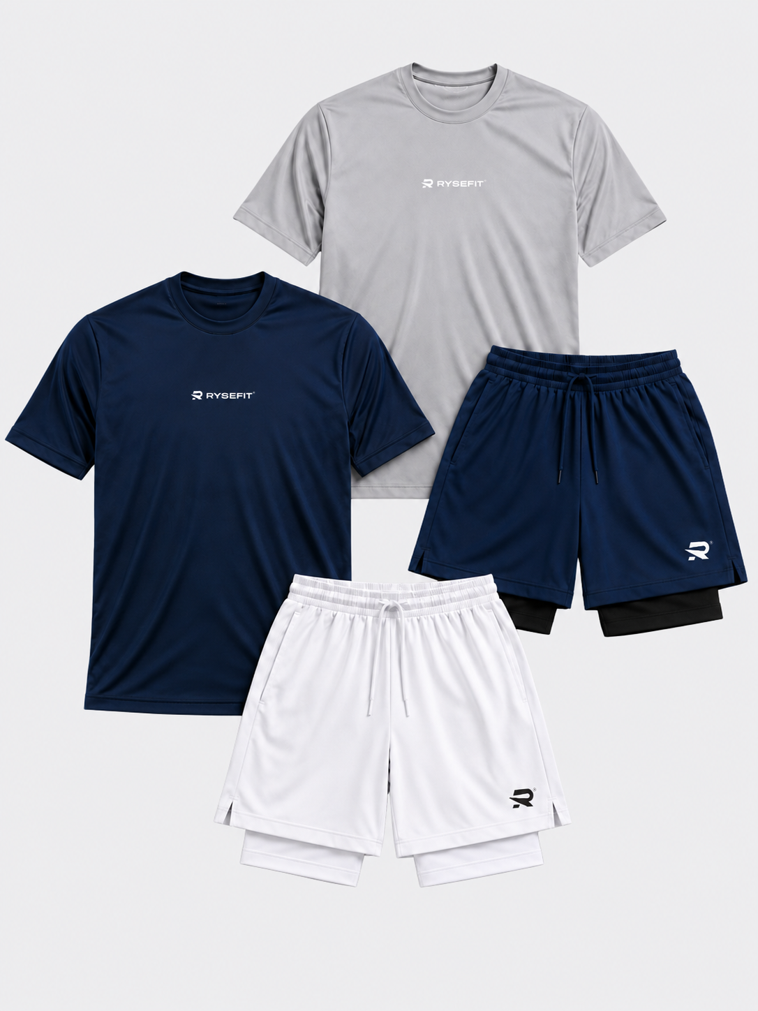 Pack Core — 2 Camisetas Dry Fit + 2 Shorts de Compressão Intense
