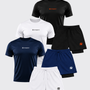 Pack Elite — 3 Camisetas Dry Fit + 3 Shorts de Compressão Intense