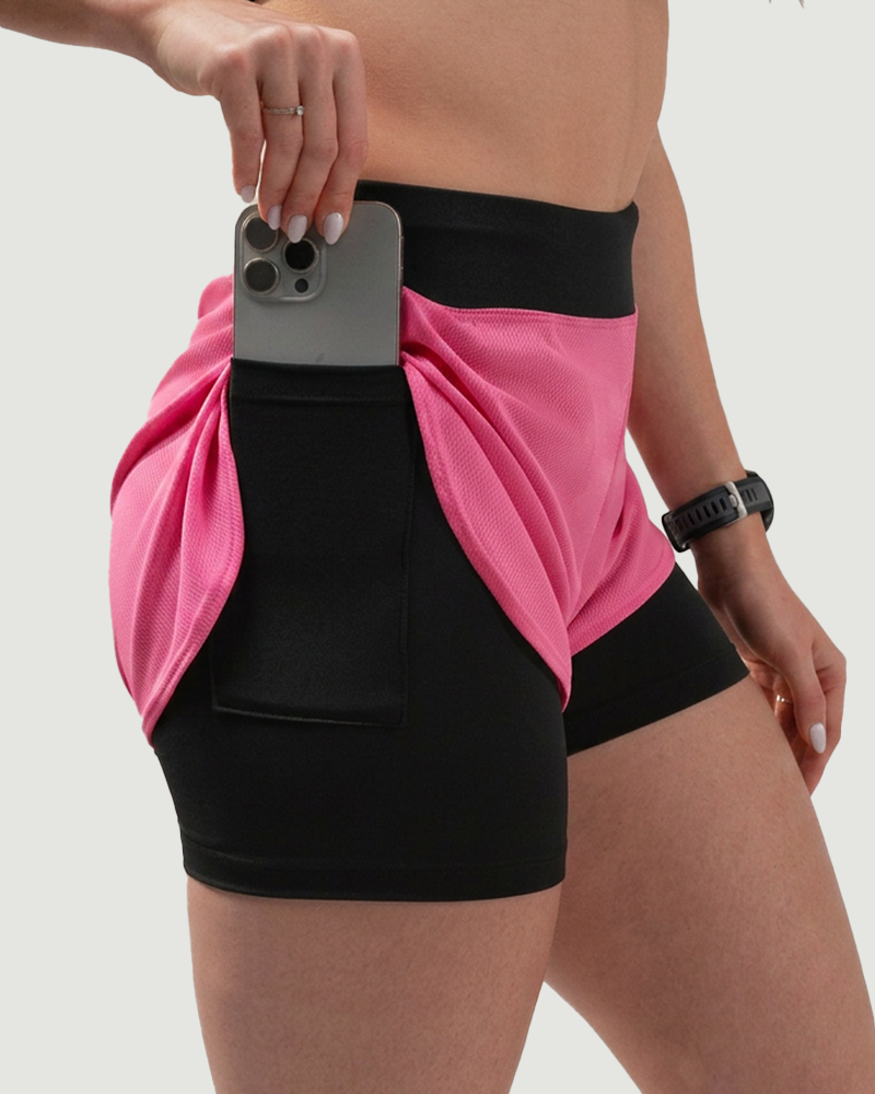 Short Duplo Aero Fit Rosa