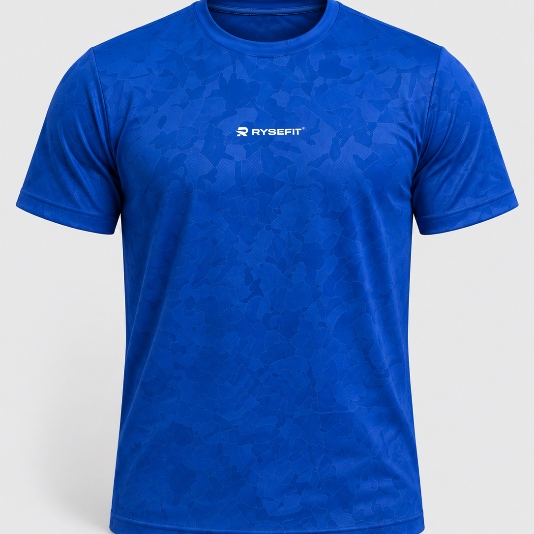 Rysefit Linha Stealth Azul: camiseta camuflada azul