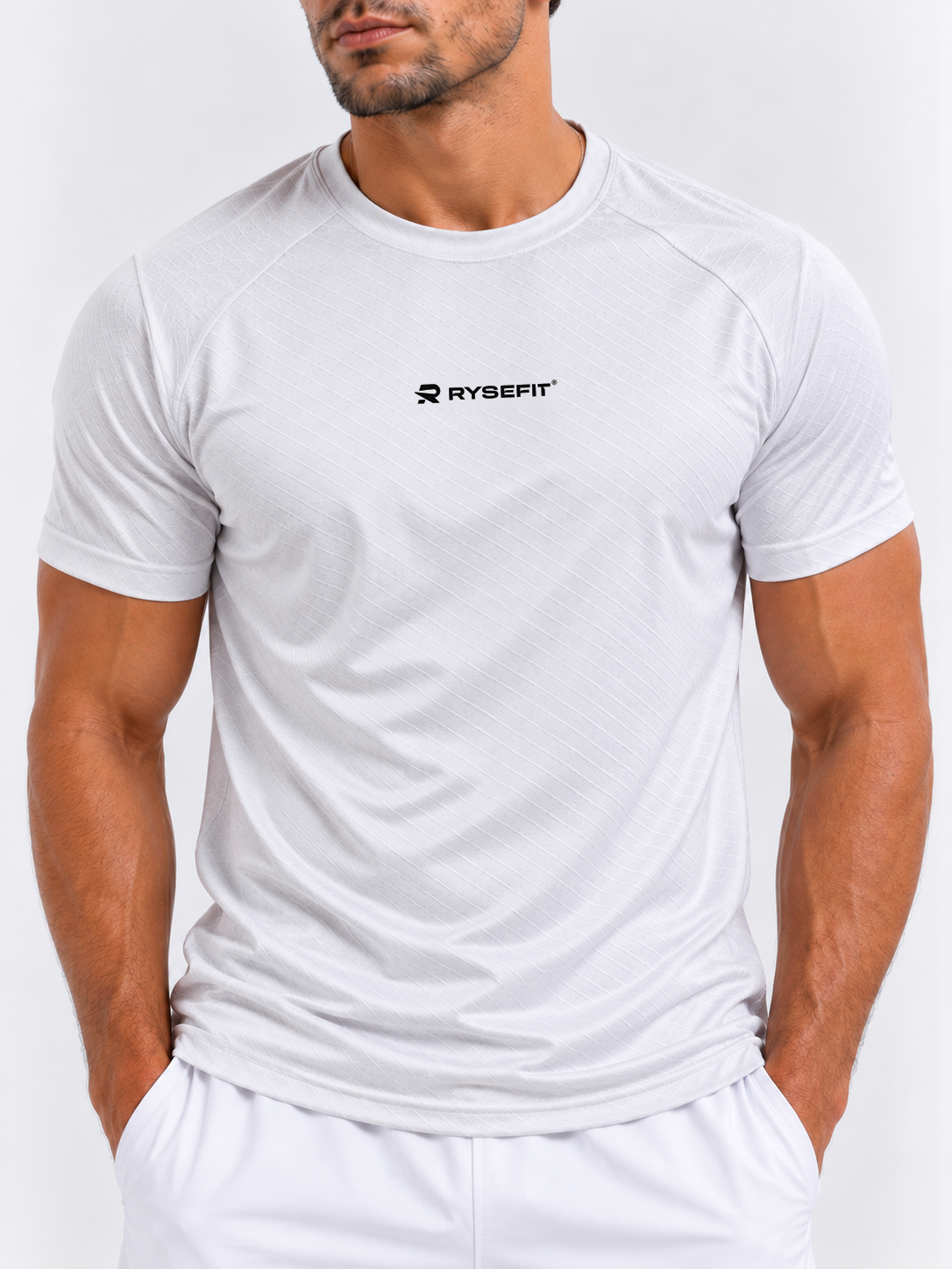 Rysefit Linha Stealth Branco: detalhe do peito