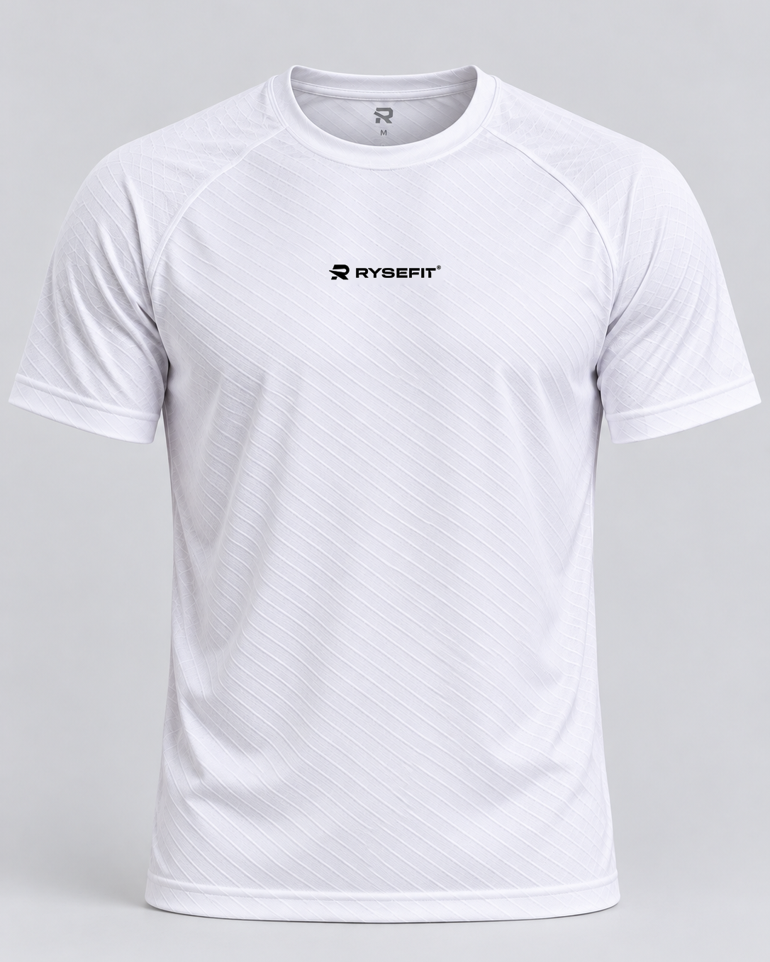 Rysefit Linha Stealth Branco: camiseta branca texturizada