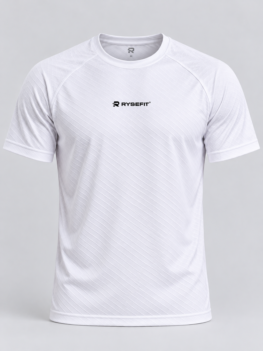 Rysefit Linha Stealth Branco: camiseta branca texturizada