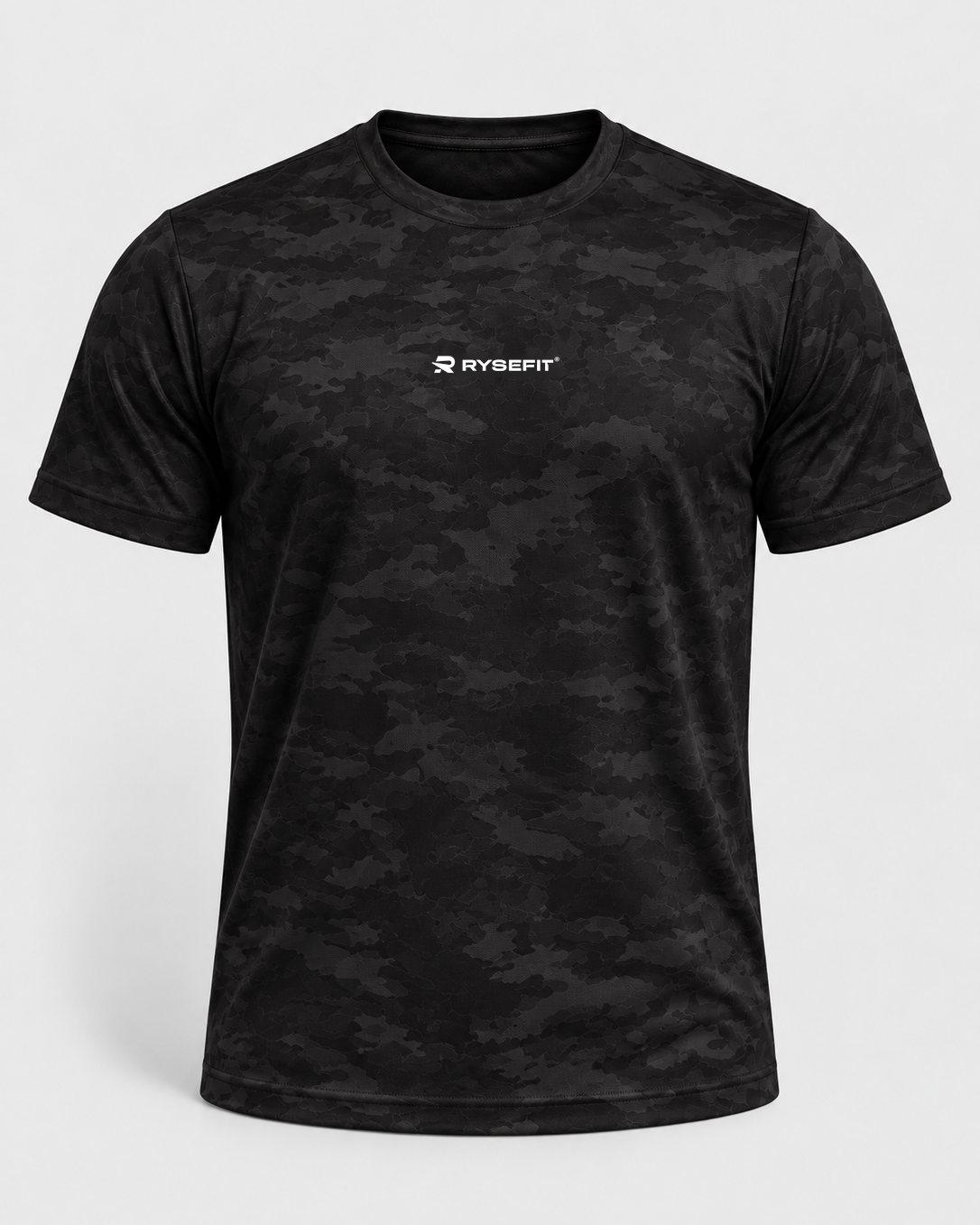 Rysefit Linha Stealth Preto: camiseta camuflada preta
